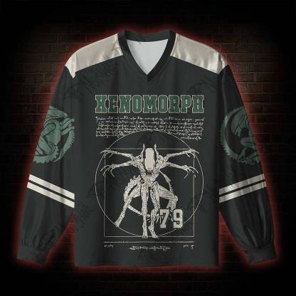 Alien Horror V-Neck Long Sleeve Jersey