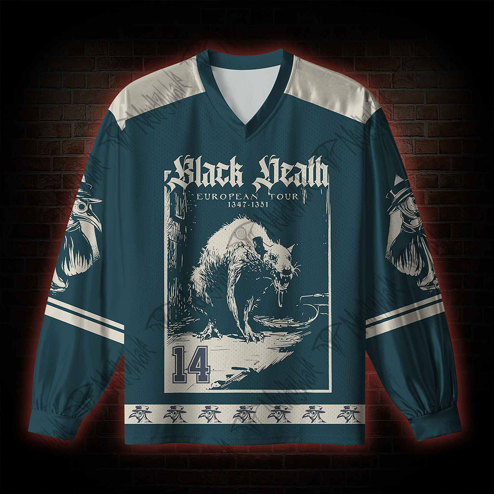 Black Death European Tour 1347-1351V-Neck Long Sleeve Jersey