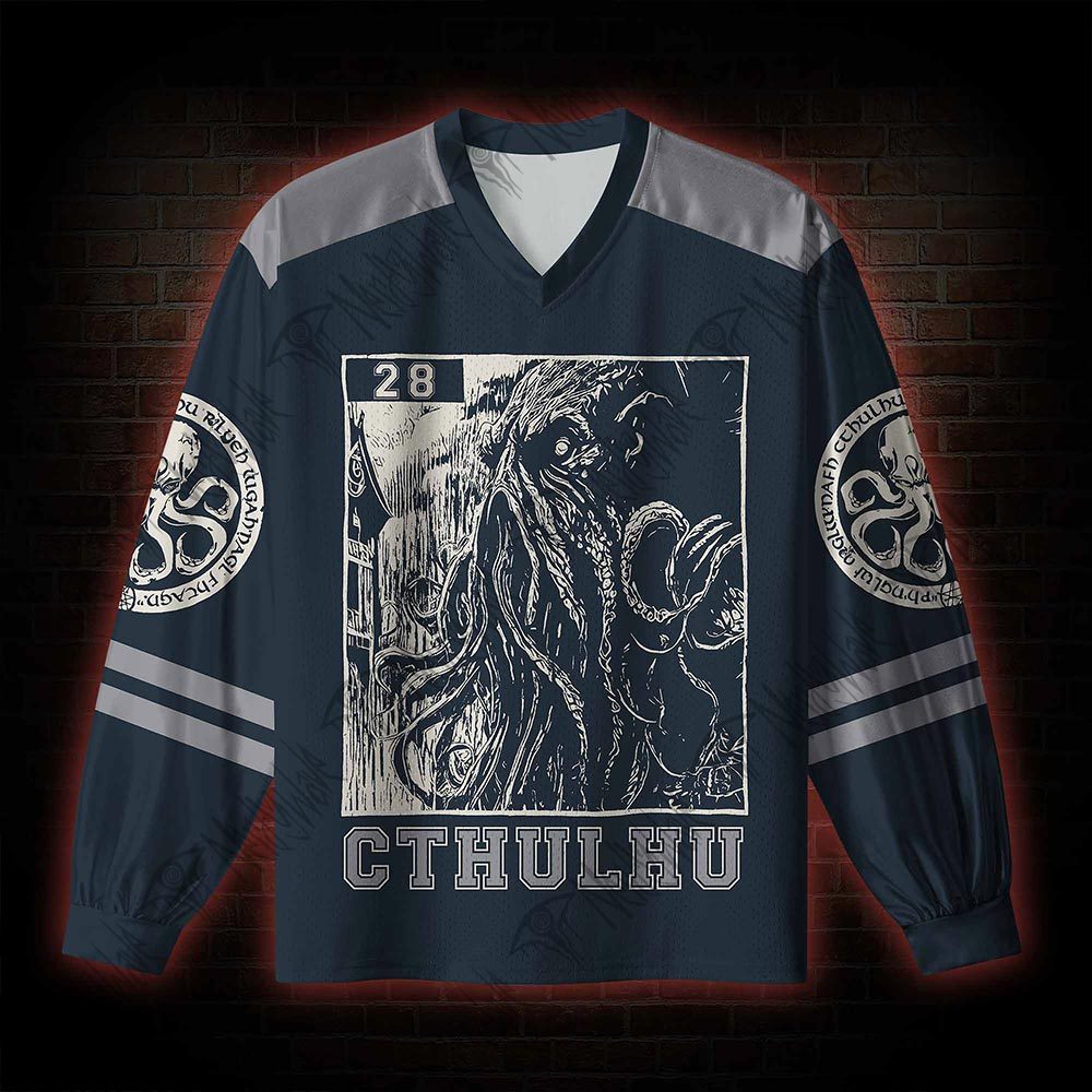 Cthulhu Fhtagn V-Neck Long Sleeve Jersey