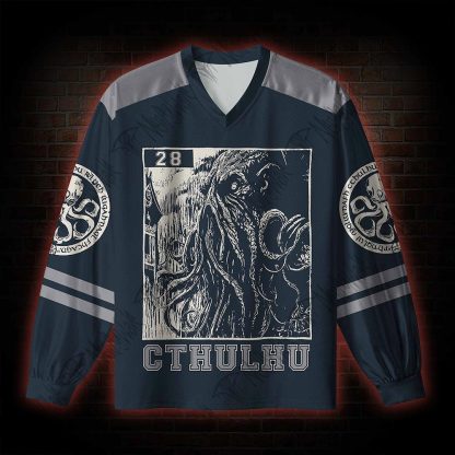 Cthulhu Fhtagn V-Neck Long Sleeve Jersey