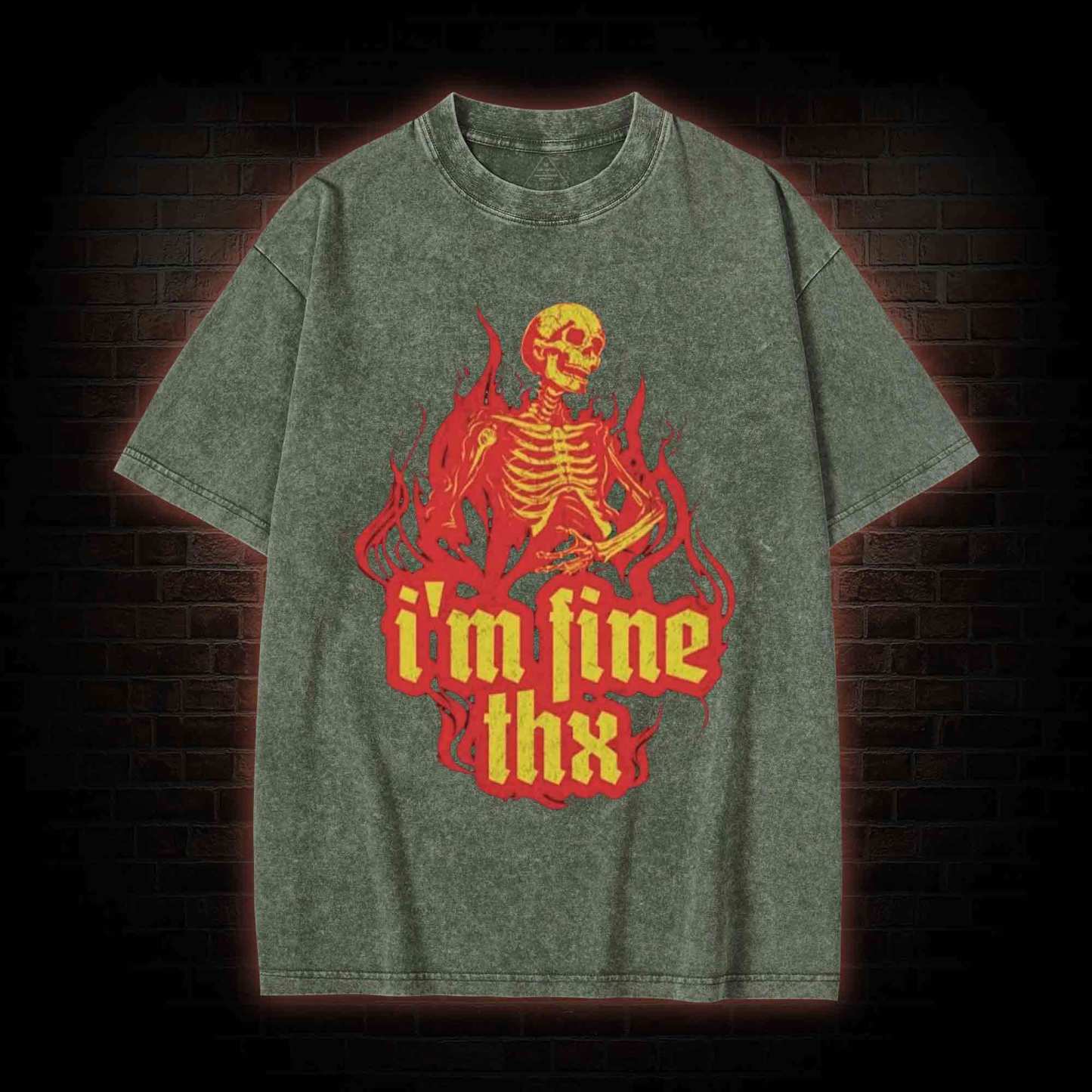I'm Fine Thx Washed T-shirt