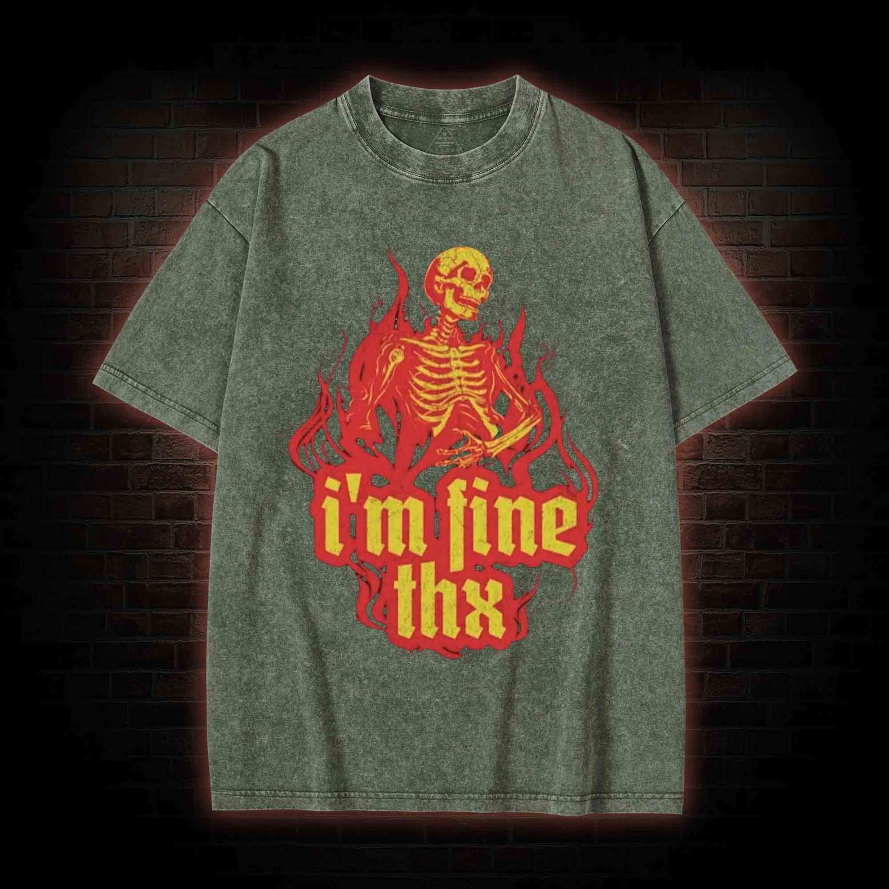 I'm Fine Thx Washed T-shirt