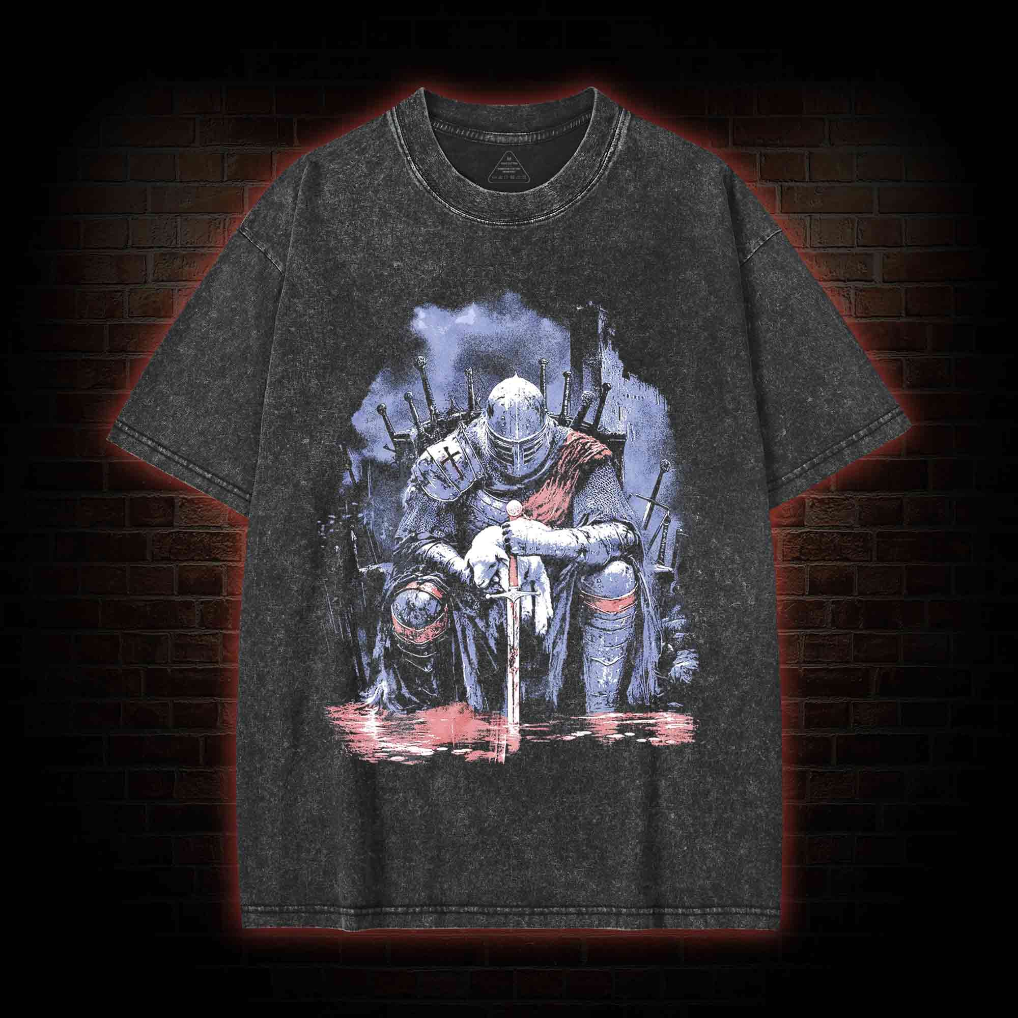 Medieval Knight Washed T-shirt