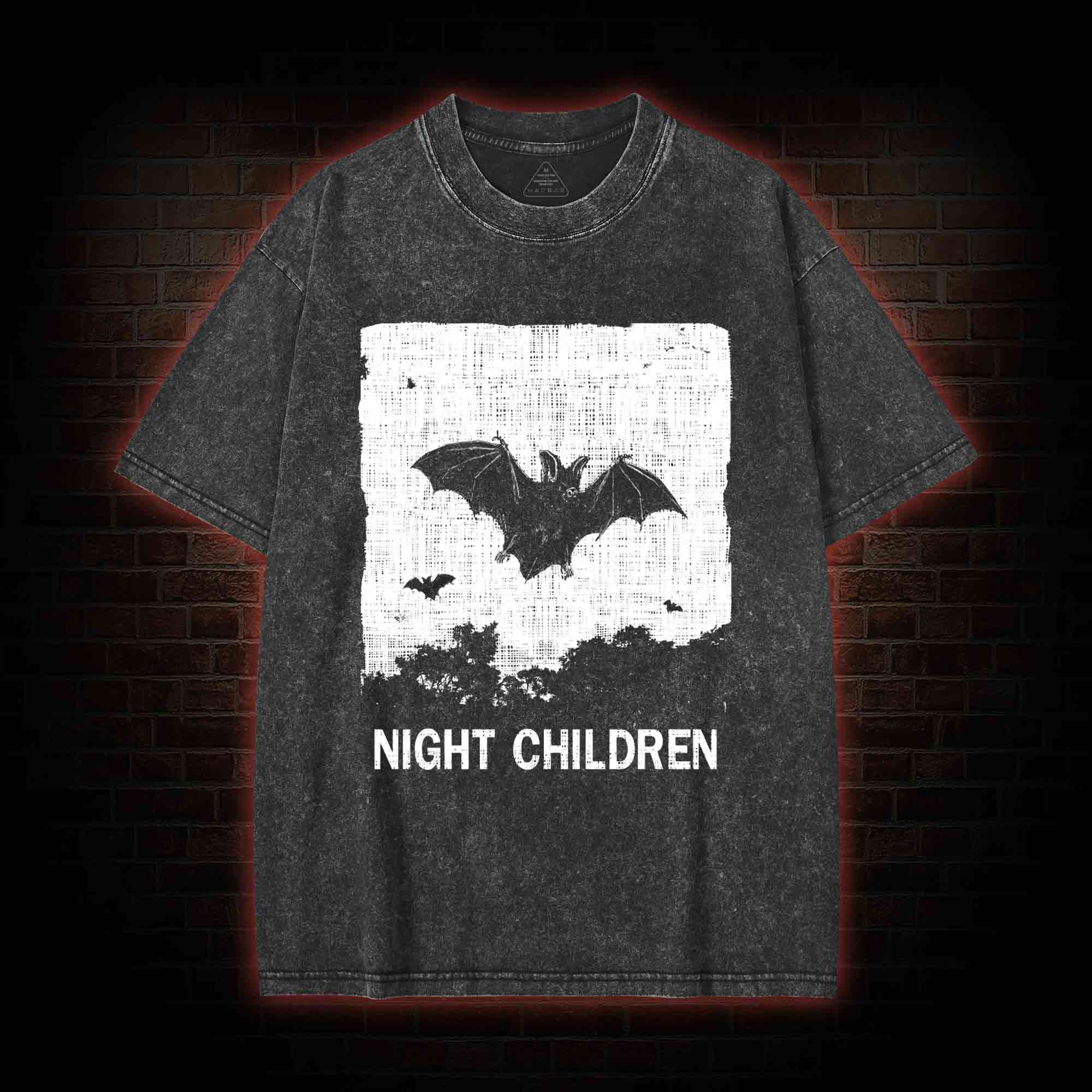 Dark Bat Horror Washed T-shirt