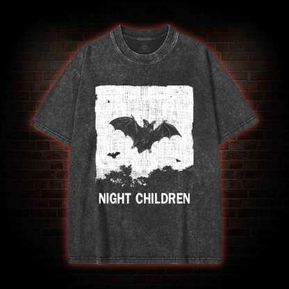 Dark Bat Horror Washed T-shirt
