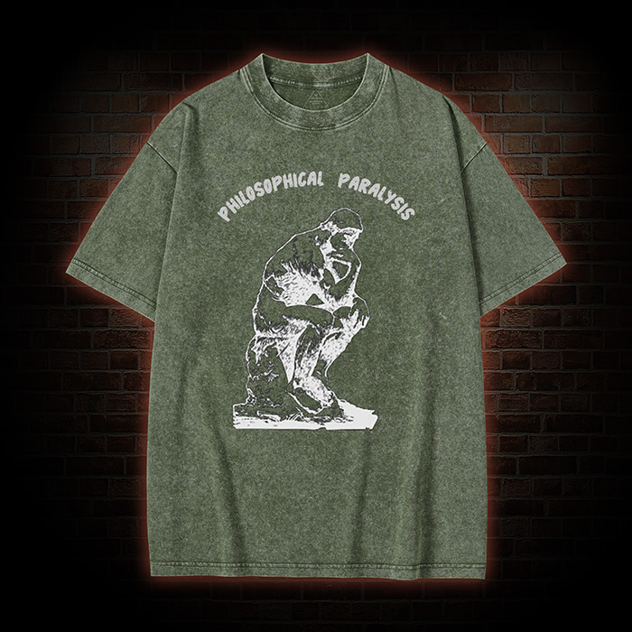 Thinker Philosophical Washed T-shirt