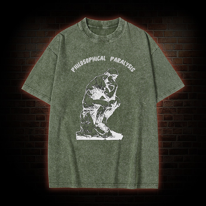 Thinker Philosophical Washed T-shirt