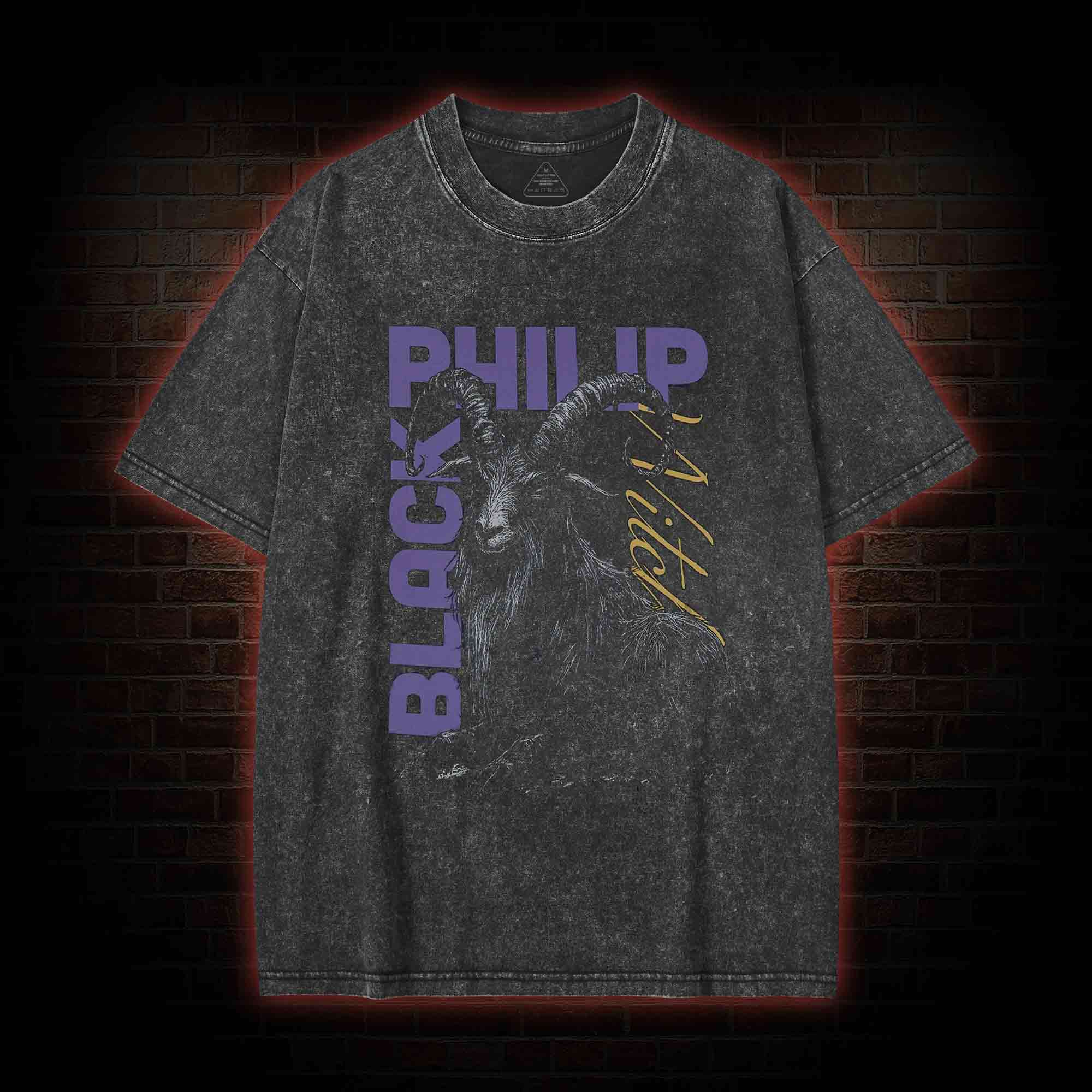 Black Philip Witch Goat Washed T-shirt