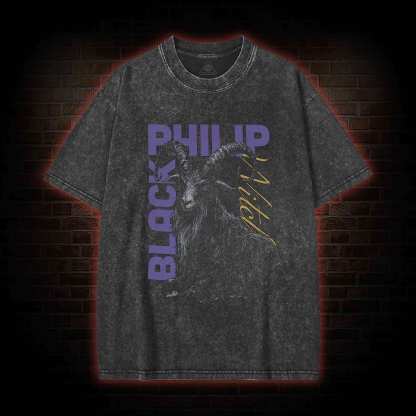 Black Philip Witch Goat Washed T-shirt