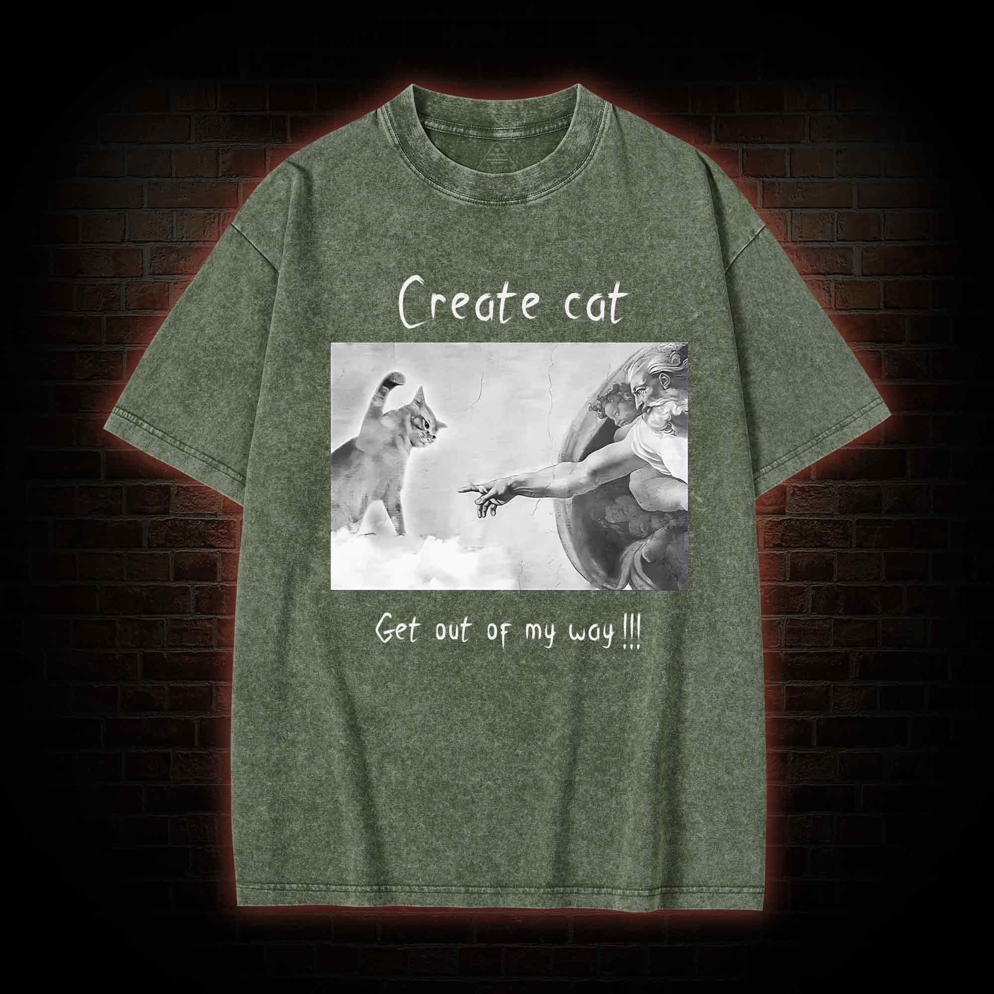 Create cat Washed T-shirt