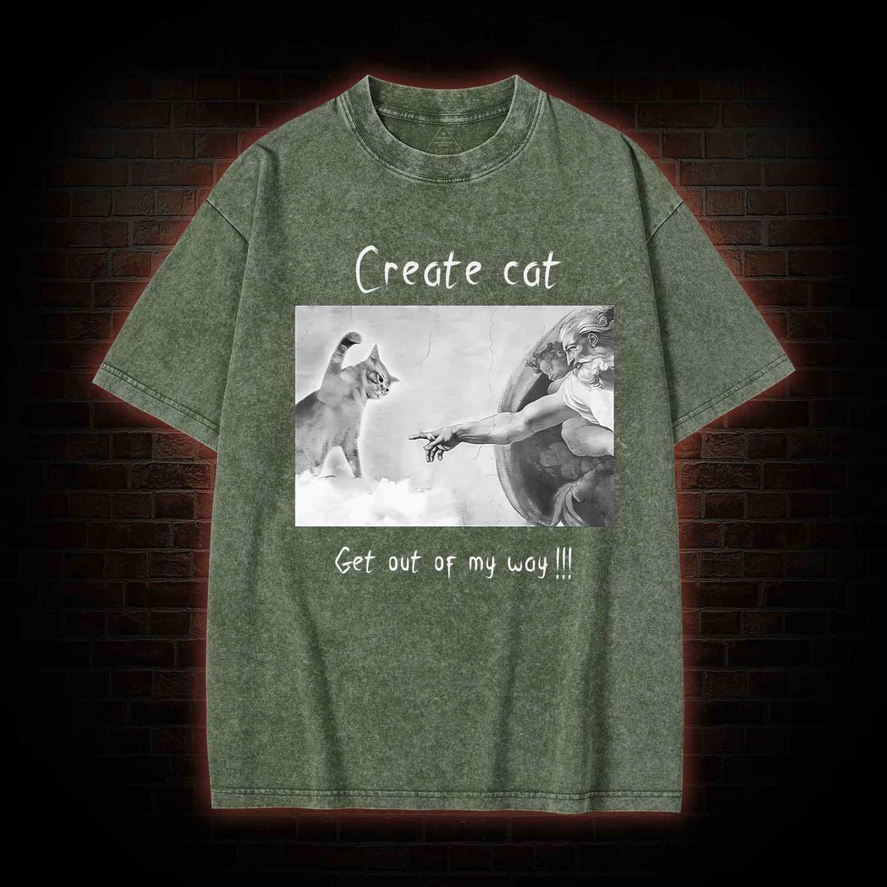 Create cat Washed T-shirt