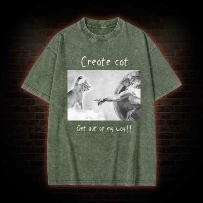 Create cat Washed T-shirt