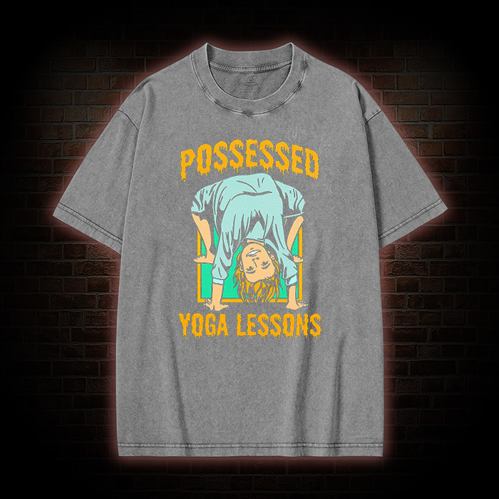 Possessed Yoga lessons Washed T-Shirt