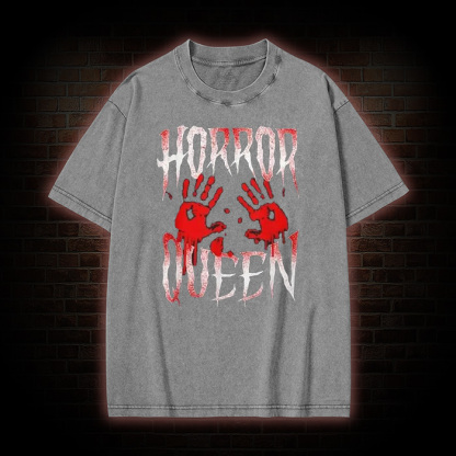 Horror Movie Blood Hand Queen Scary  Washed T-Shirt