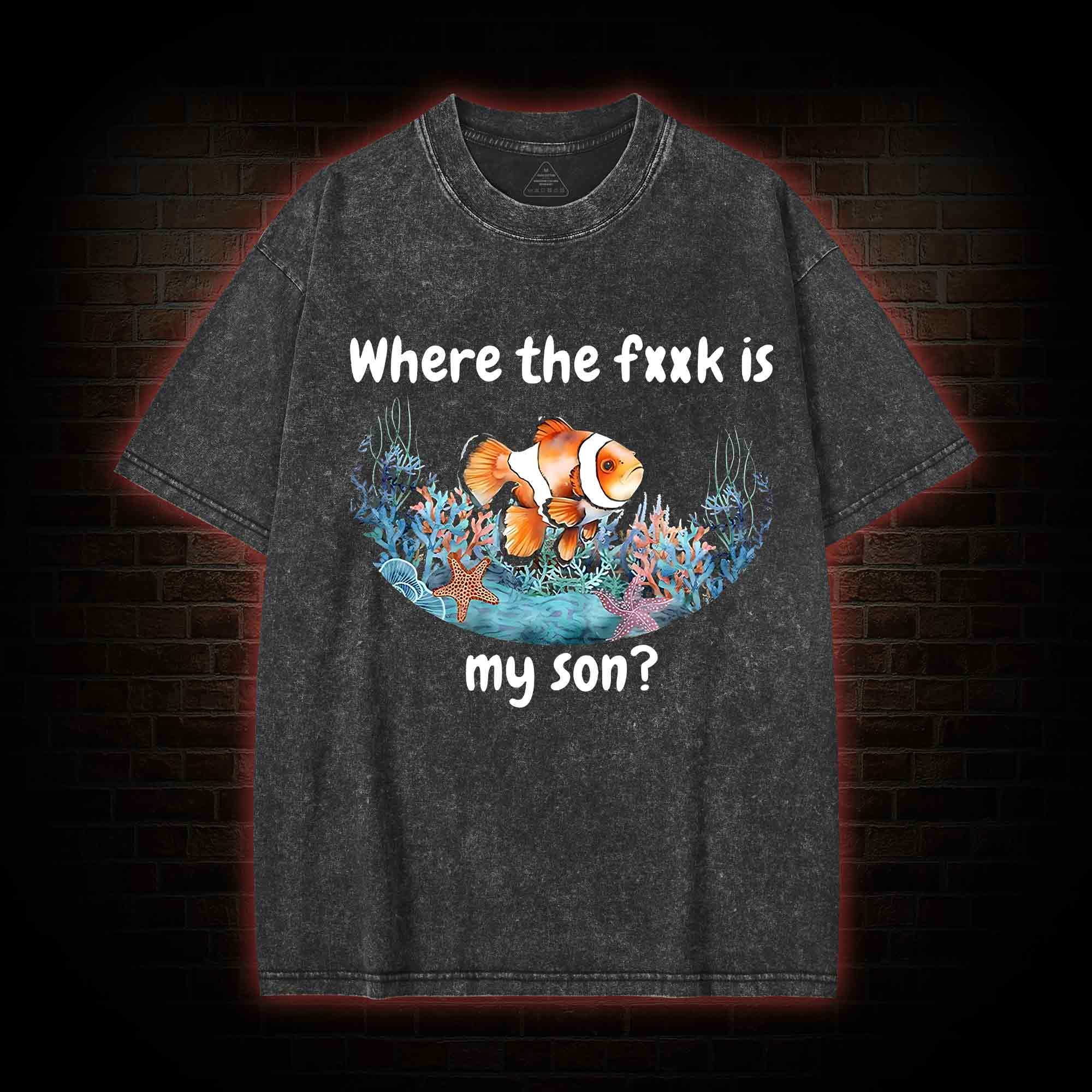 Where's My Son Washed T-shirt