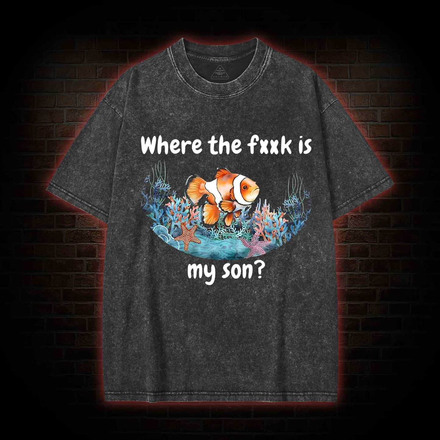 Where's My Son Washed T-shirt