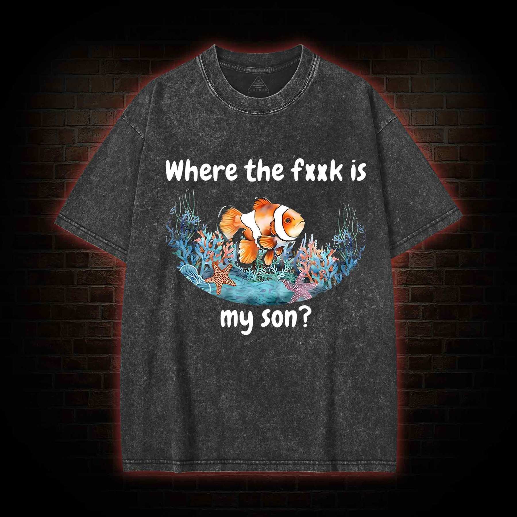 Where's My Son Washed T-shirt