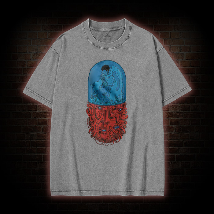 Tetsuo Neo-tokyo 80's Sci-fi Movie Washed T-shirt