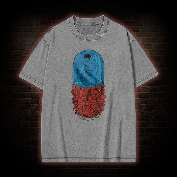 Tetsuo Neo-tokyo 80's Sci-fi Movie Washed T-shirt