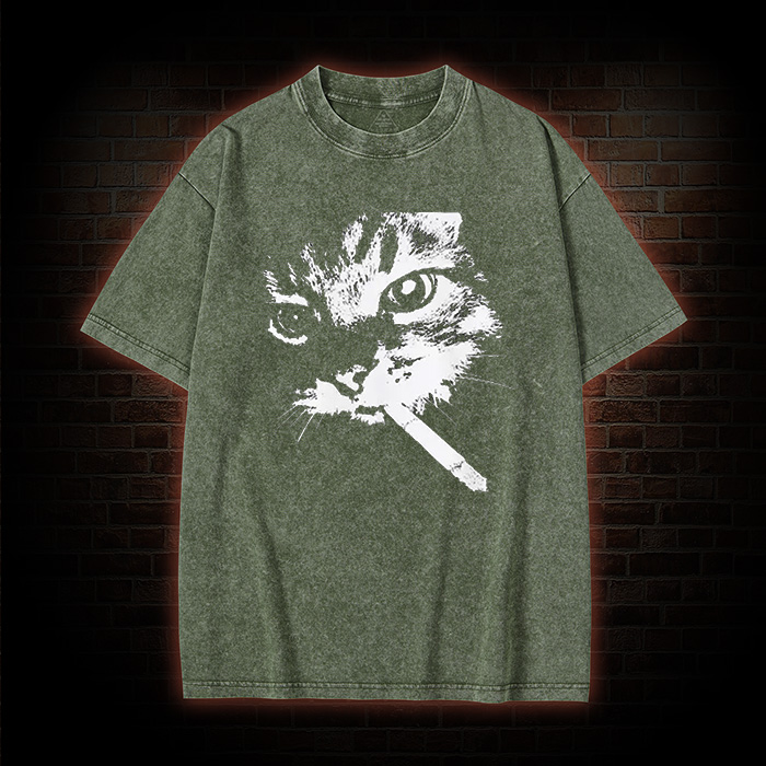 Funny Cat Meme Washed T-shirt