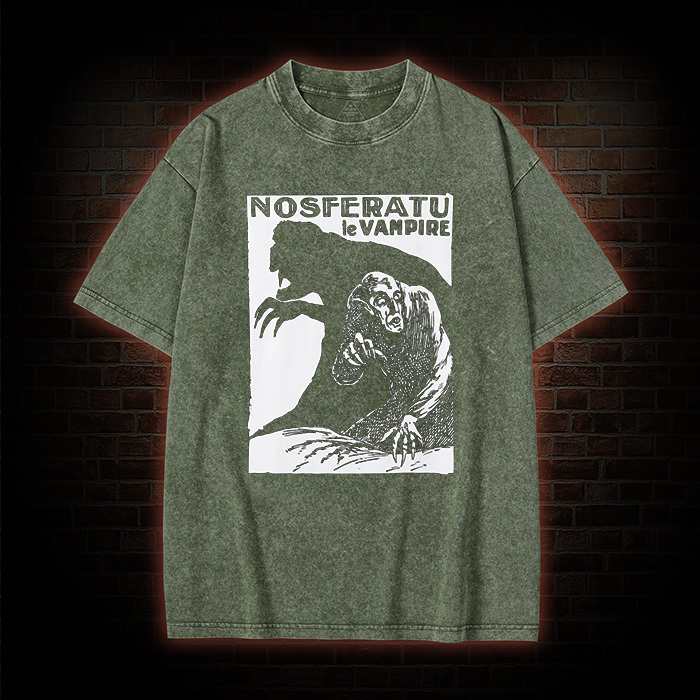 Horror Vampire Movie Washed T-Shirt