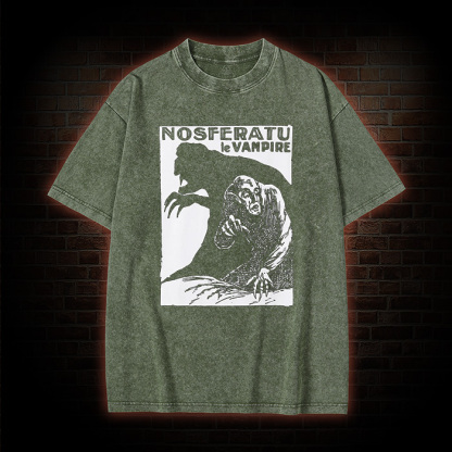 Horror Vampire Movie Washed T-Shirt