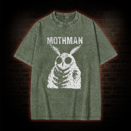 Horror Retro Mothman Washed T-Shirt