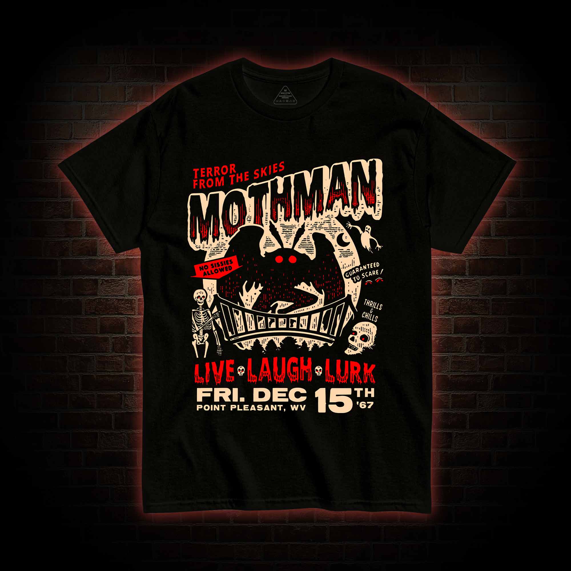 Mothman Live Laugh Lurk T-Shirt