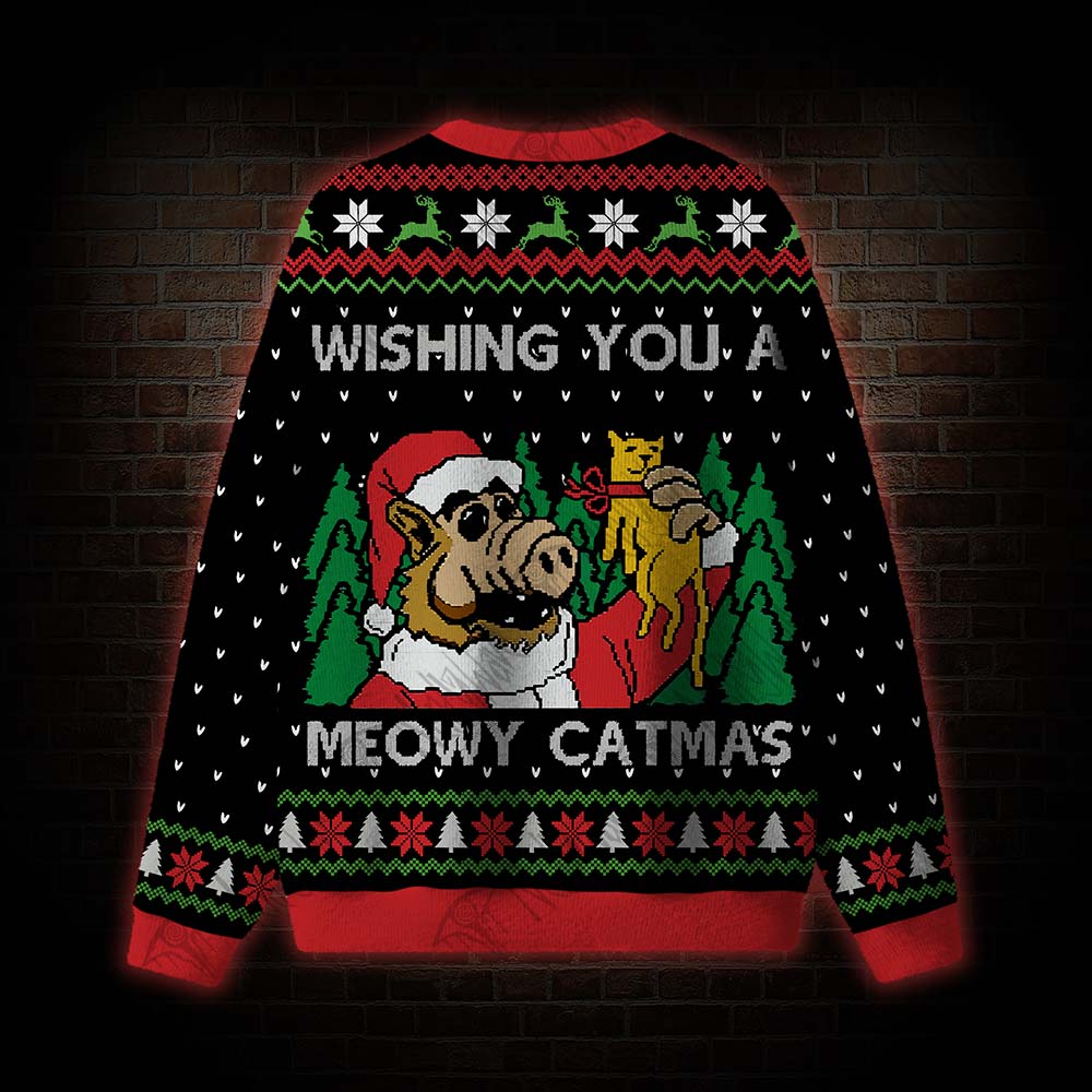 Wish You a Meowy Catmas Ugly Sweatshirts
