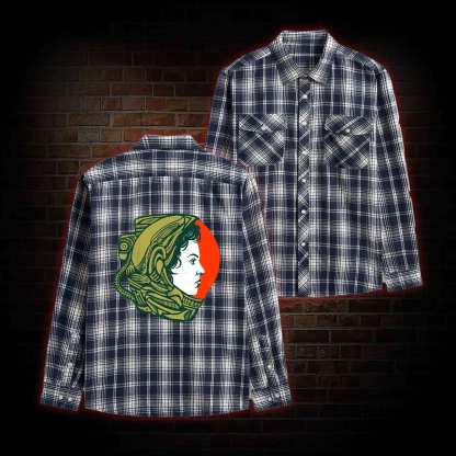 Retro Style Alien Unisex Flannel Shirt