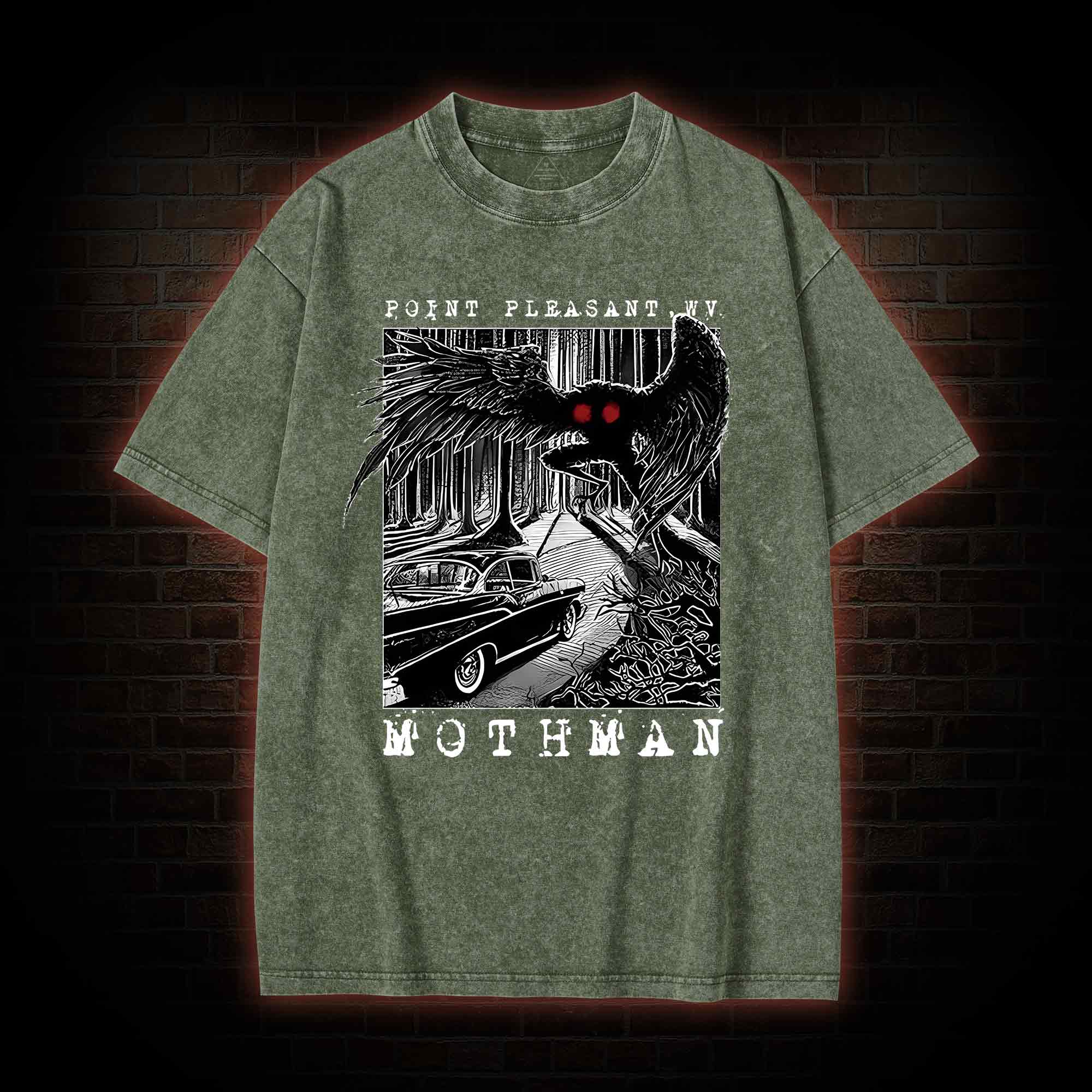 Mothman Encounter Point Pleasant Washed T-shirt