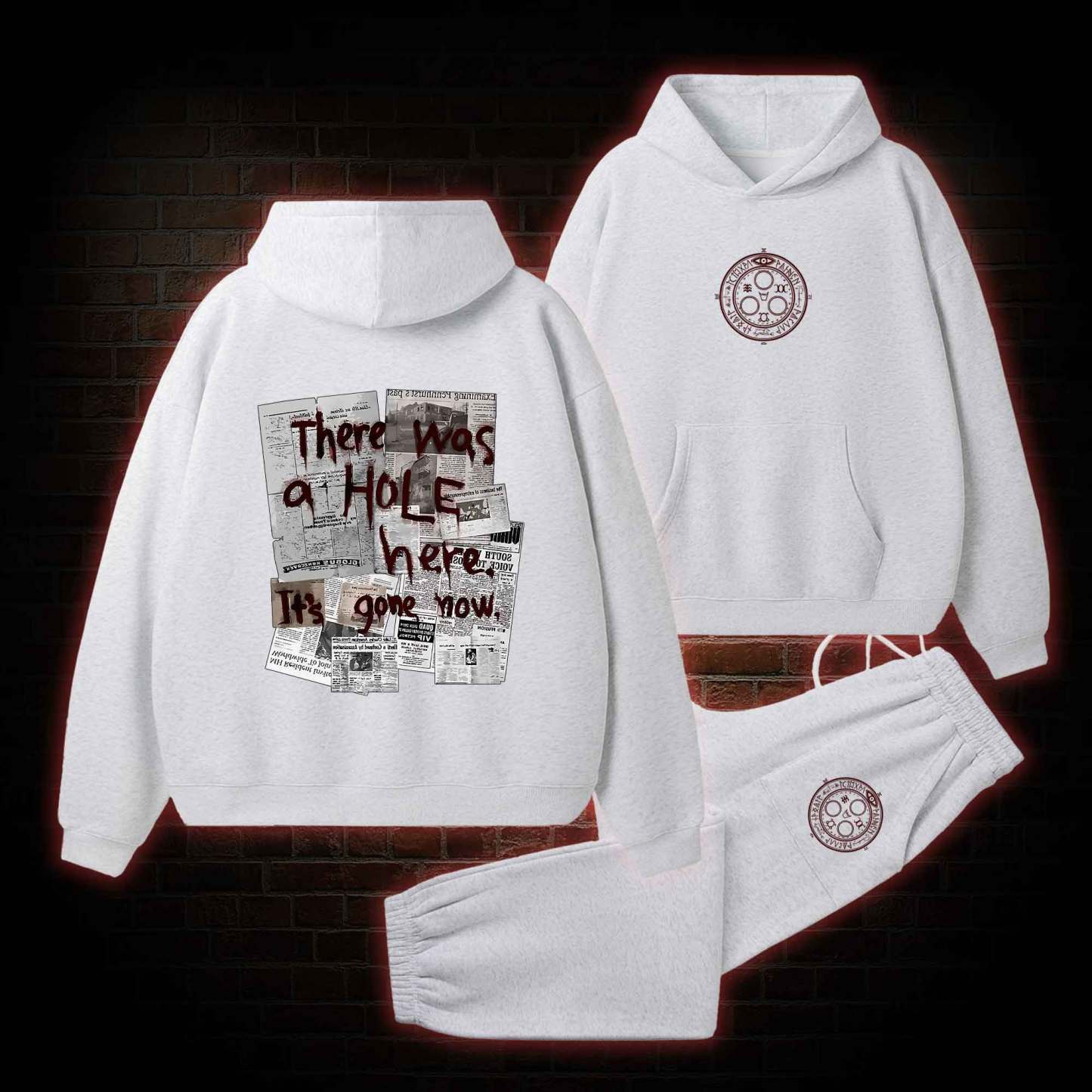 There Was a Hole Fleece Hoodie Set
