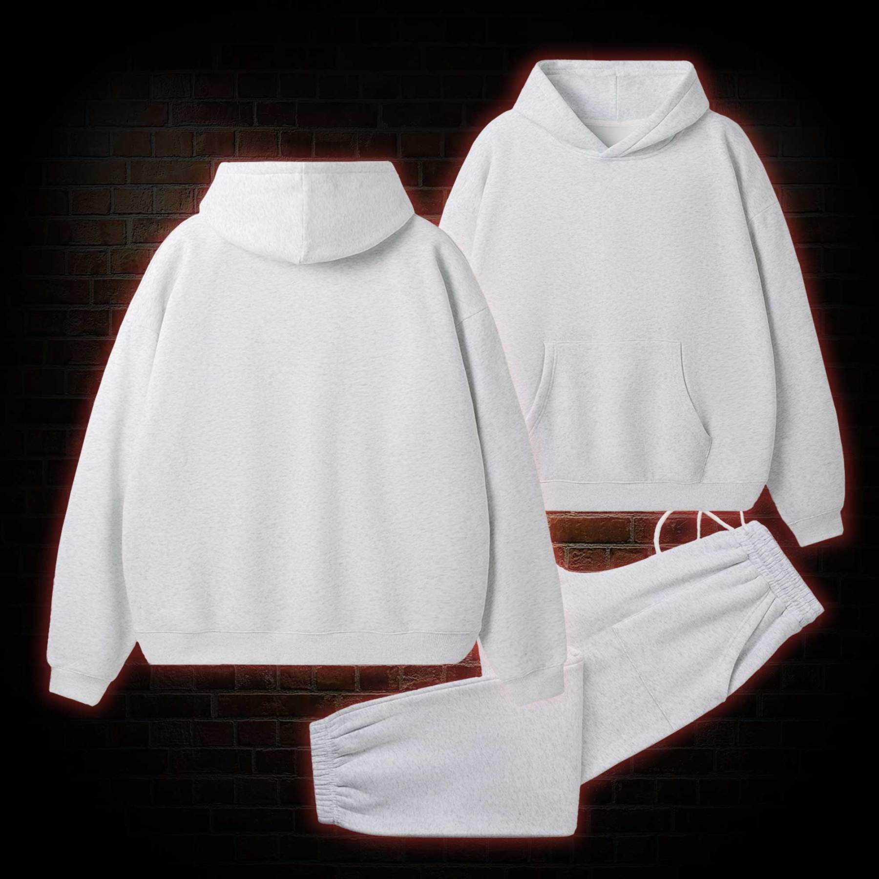 Unisex Vintage Fleece Hoodie Set