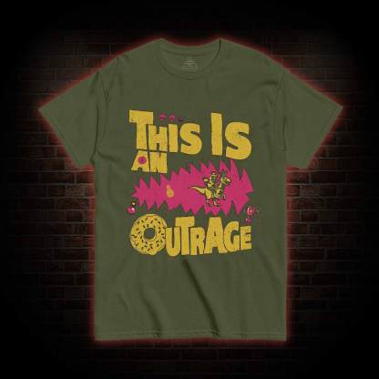 This is an Outrage T-shirt