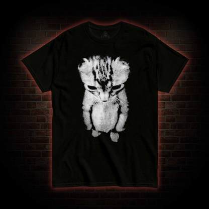 Sad Kitten Meme Standing Cat T-shirt