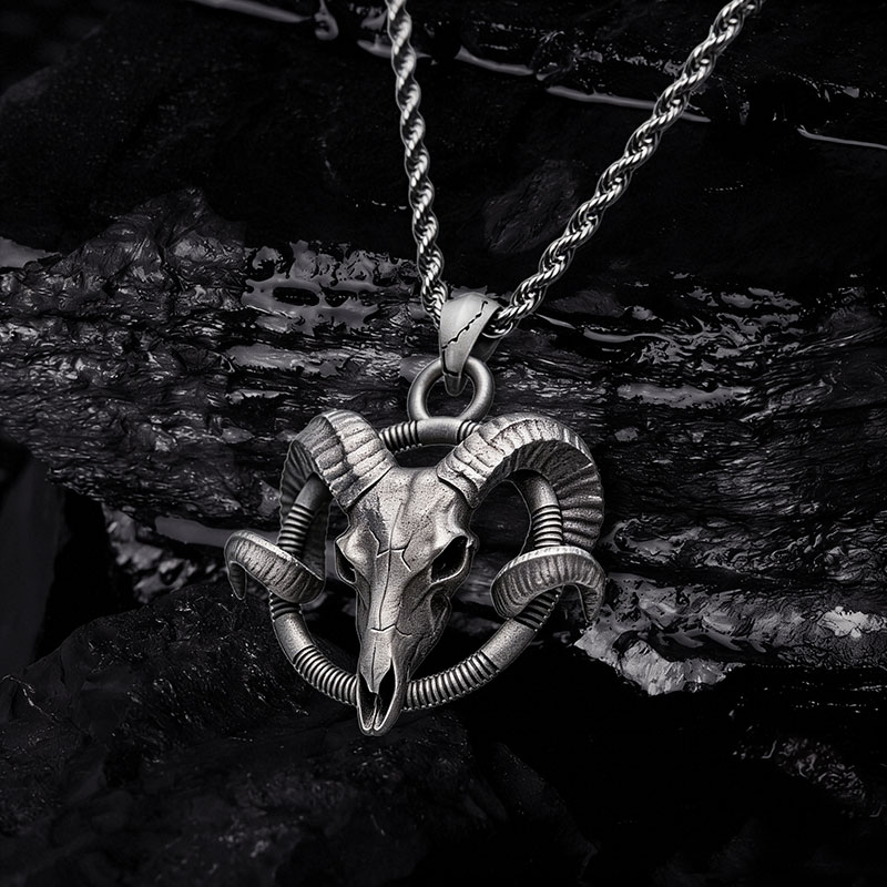 Baphomet Skull Sculptural Necklace