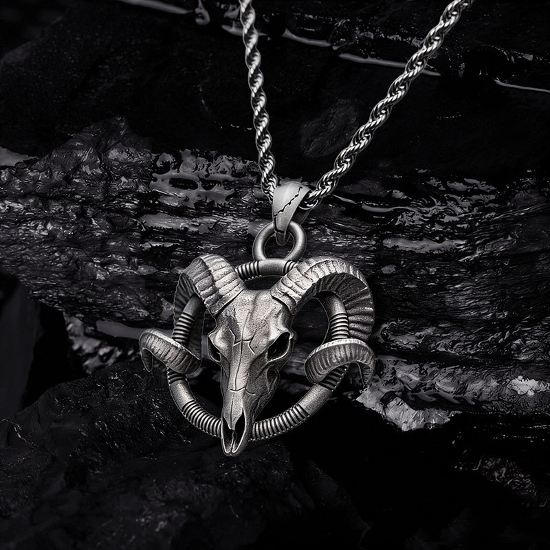 Baphomet Skull Sculptural Necklace