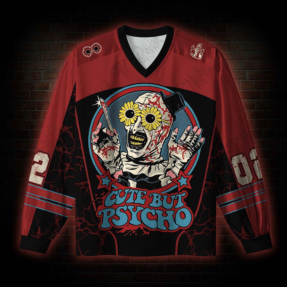Cute But Psycho V-Neck Long Sleeve Jersey
