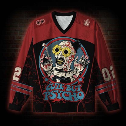 Cute But Psycho V-Neck Long Sleeve Jersey
