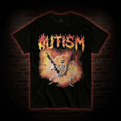 Autistic Funny Skeleton T-shirt