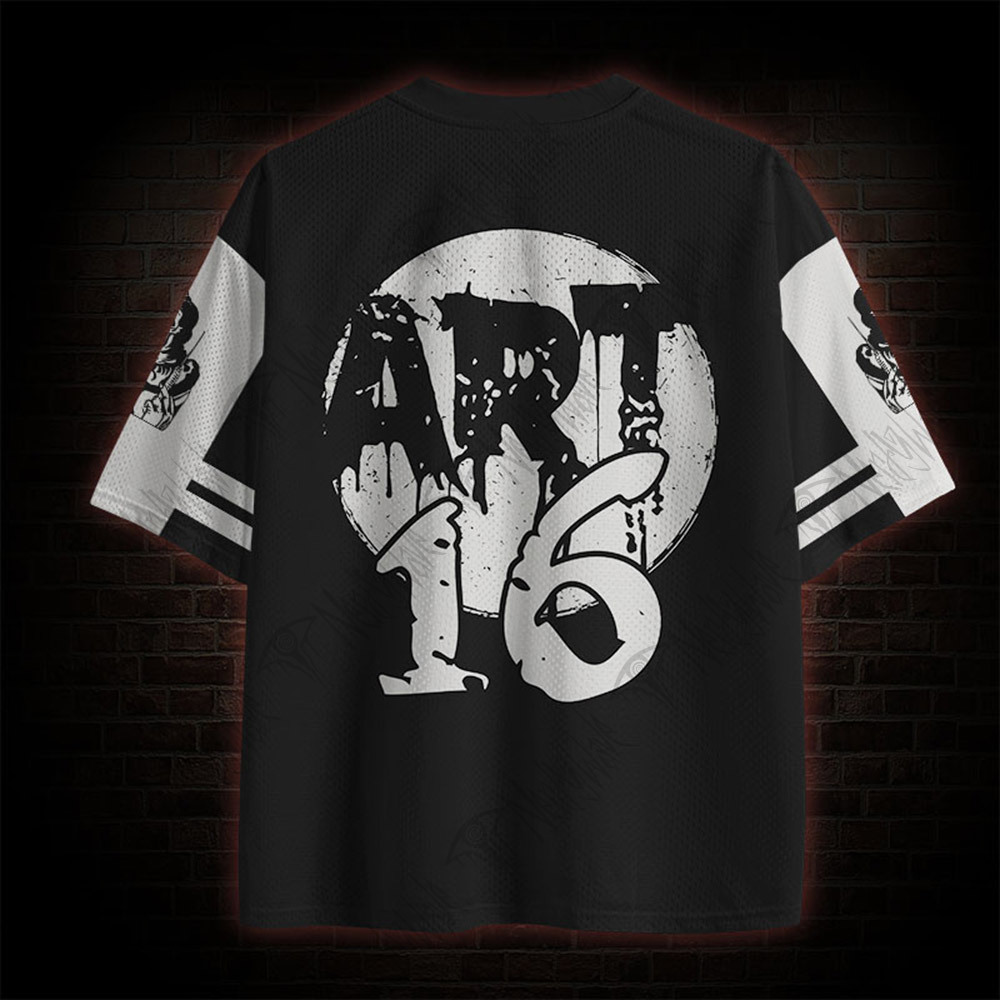 Warning Chaos Violence Bloodshed Mesh Jersey