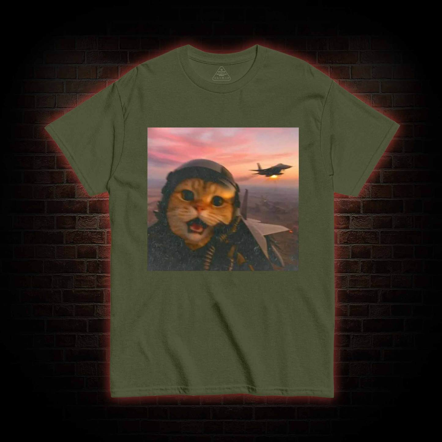 Funny Fighter Pilot Cat T-shirt