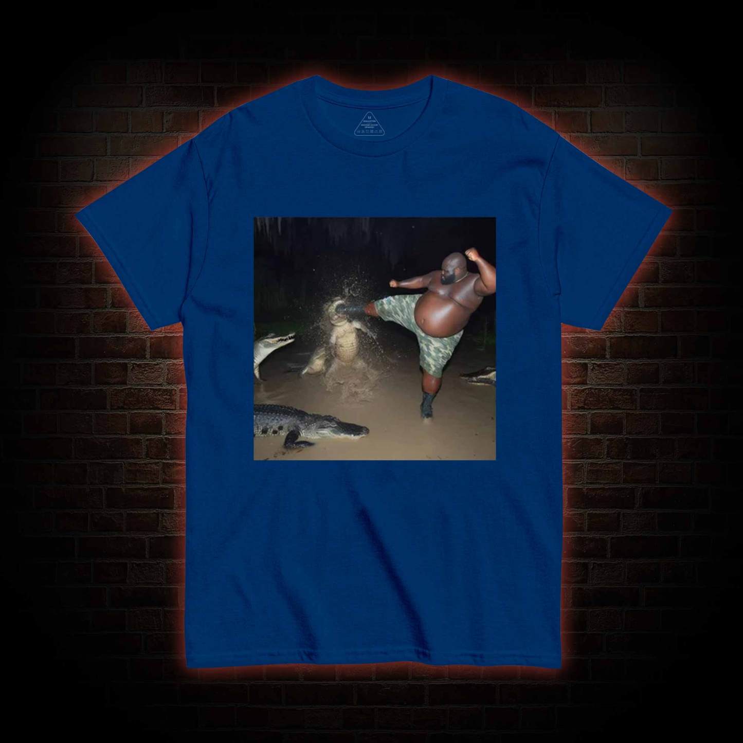 Black Guy Kick Alligator in Swamp T-shirt