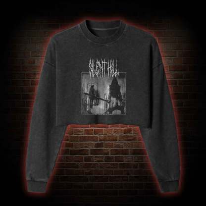 Pyramid Head Washed Cropped Sweatshirts