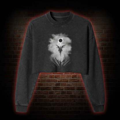Angel of Death Washed Cropped Sweatshirts