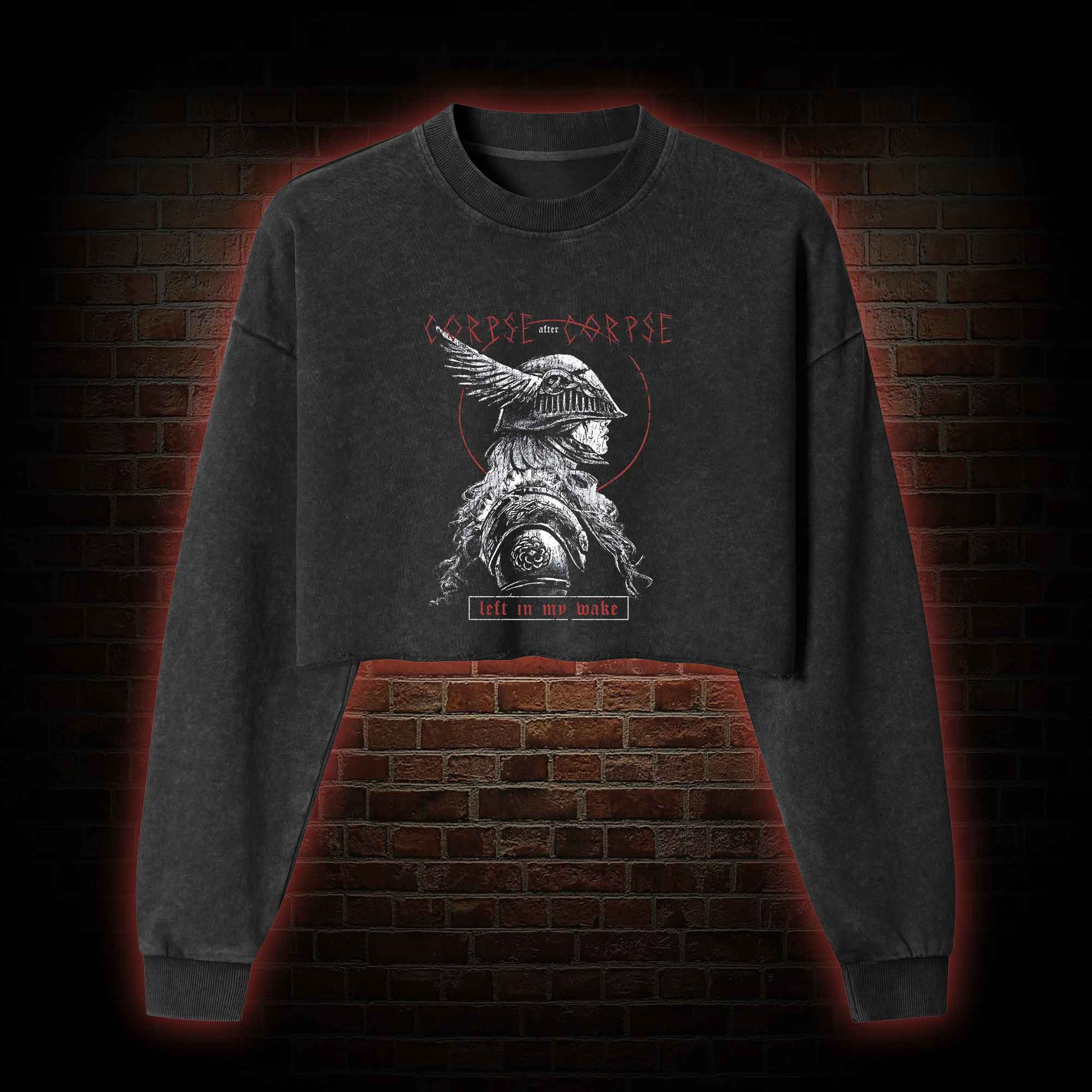 A Peerless Warrior Washed Cropped Sweatshirts