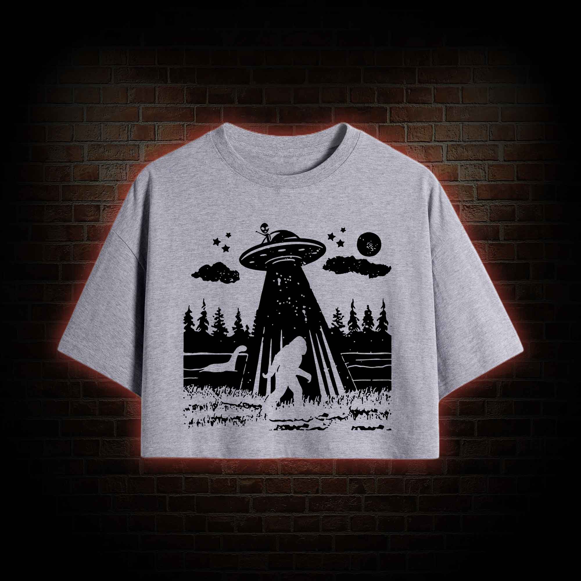Bigfoot Sasquatch Alien UFO Loch Ness Monster Crop Top