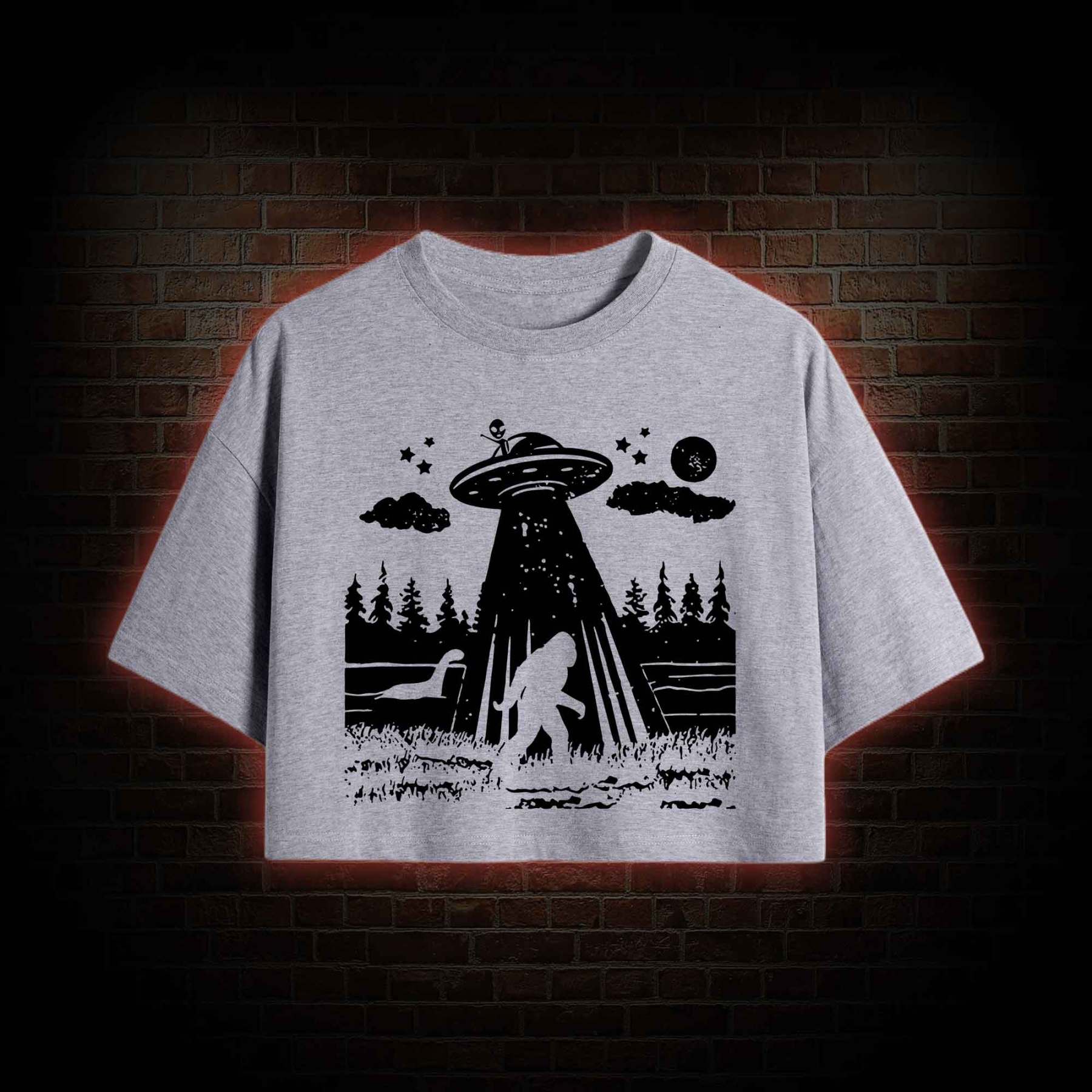 Bigfoot Sasquatch Alien UFO Loch Ness Monster Crop Top