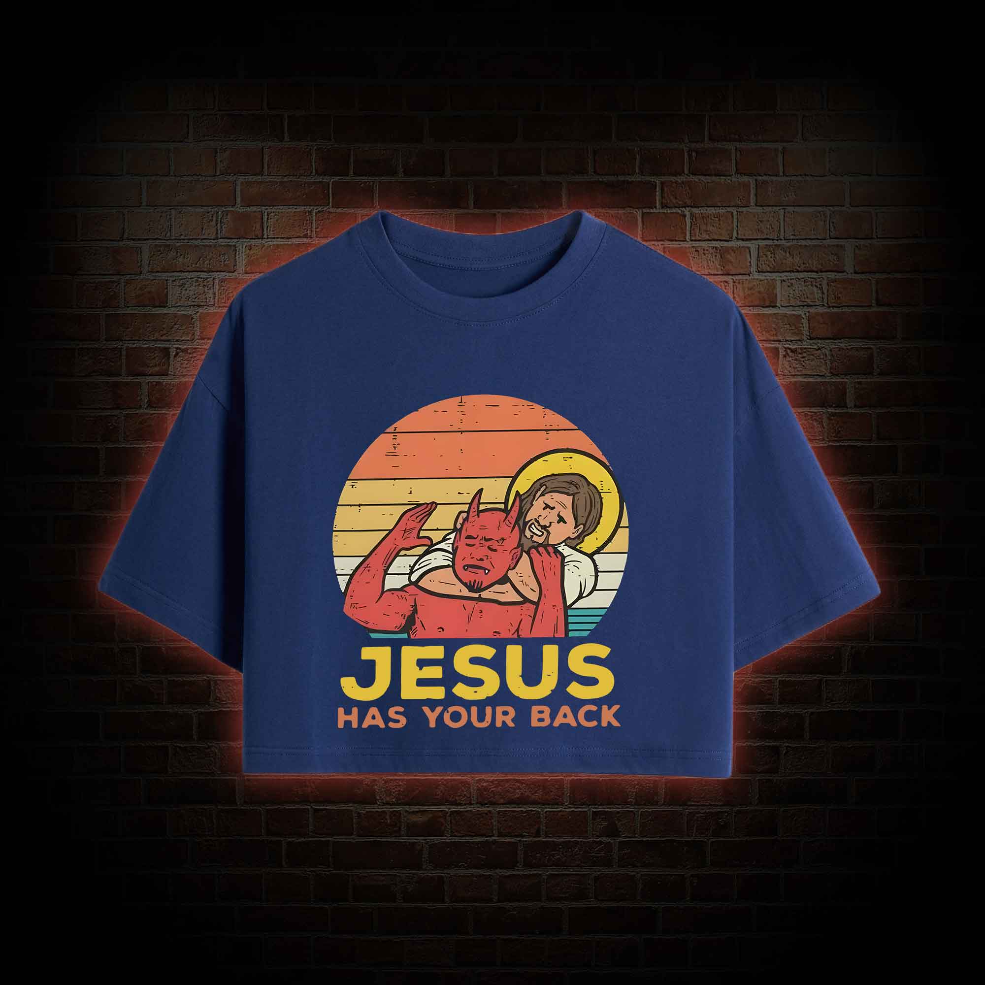 Jesus has Your Back Crop Top