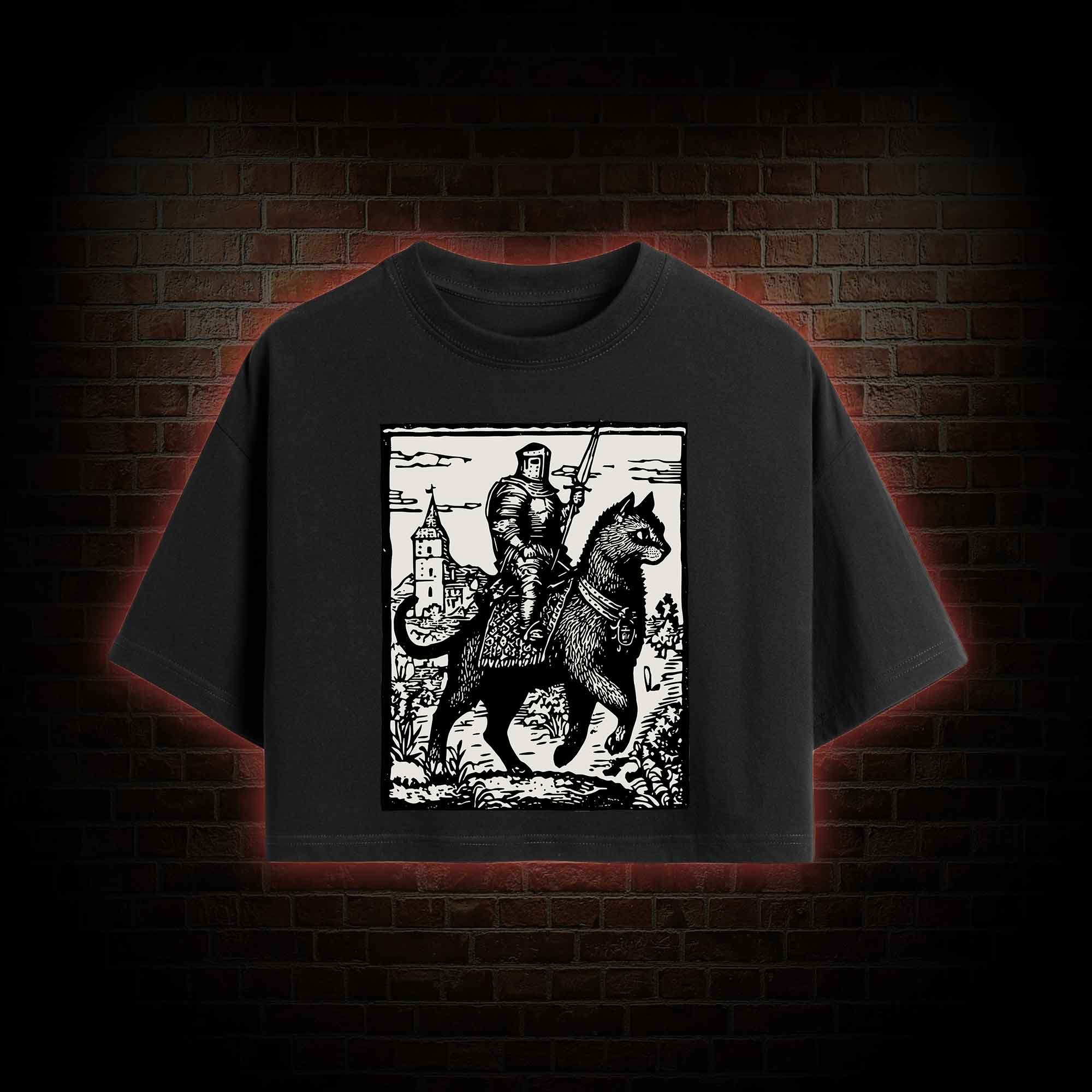 Knight Cat Rider Crop Top